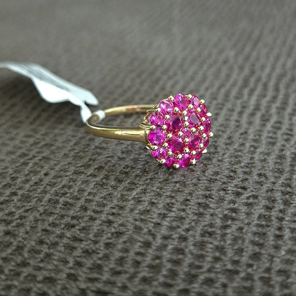 Shivam Lab🧪 Created Pink💕 Ruby Floral🌸 Cluster Ring💍 - NWT - Picture 6 of 16